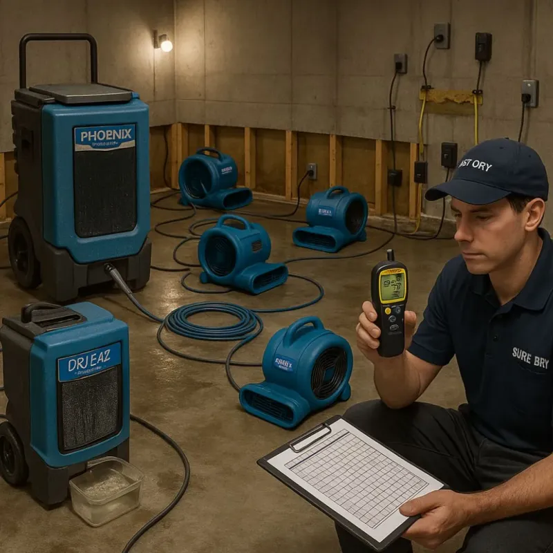 Structural Drying and Dehumidification process in Albany, TX